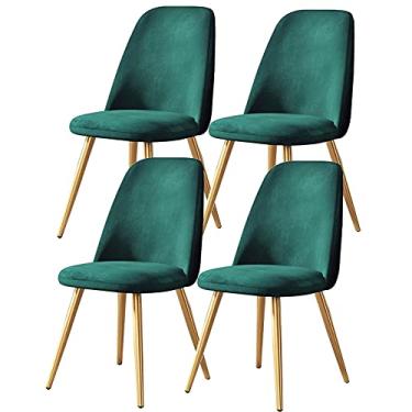 Imagem de Cadeira de jantar, cozinha, sala de jantar, móveis, cadeiras de veludo, conjunto de 4, cadeiras de cozinha, sala de estar, sala de estar, cadeiras laterais com pernas de metal, assento e encostos de