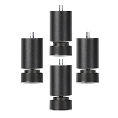 Imagem de ZJYWMM 4 peças de pés de móveis de liga de alumínio pernas de mesa ajustáveis pernas de mesa de metal de substituição para móveis de metal pernas de sofá preto pernas de sofá armários de mesa