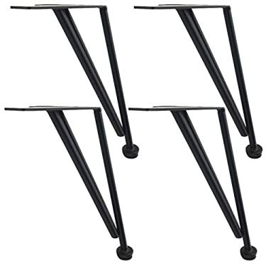 Imagem de LUOFDCLDDD Pernas de móveis, 4 peças de pé de armário de gancho de cabelo triangular, perna de suporte de metal, perna de cama de substituição DIY, para cômoda, armário, mesas de café, mesa de chá