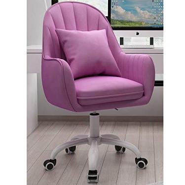 Imagem de Cadeira de escritório para jogos, cadeira de computador, altura ajustável, cadeira de computador ergonômica, cadeira de veludo para escritório em casa com braços, cadeira giratória executiva estofada