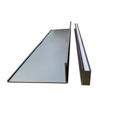 Imagem de Prateleiras para pendurar na parede de liga de alumínio, luz LED iluminada embutida e transformador de parede criativa, prateleira de metal simples, suporte de carga forte, fácil de instalar