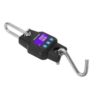 Imagem de Balança de bagagem digital à prova d'água, capacidade de 300 kg com várias unidades (lb, kg, N), fácil operação, gancho de aço inoxidável durável (preto)
