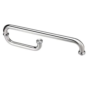 Imagem de Maçaneta de banheiro, maçaneta de vidro de hotel doméstico maçaneta de porta de chuveiro feita de aço inoxidável costas com costas, corrimão antiderrapante (tamanho: 425 x 225 mm)