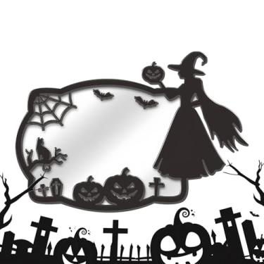 Imagem de Adesivos de decoração de Halloween | Aranhas de parede Decorações de Halloween | Placa de madeira com efeito refletivo espelhado para cozinha, loja temática de carnaval, porta da frente