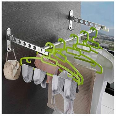 Imagem de Suporte para lavanderia, aerador de parede, rack dobrável para secadora de roupas, varanda e secador, multifunções, empurre e puxe, retrátil de liga de alumínio, arejador de roupas O novo