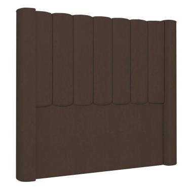 Imagem de Cabeceira Casal King Cama Box 195cm Claire Z04 Veludo Marrom - Mpozenato