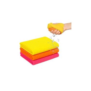 Imagem de Pano de Microfibra Super Soft, 30cm x 30cm, Cores Sortidas, Kit com 3 Unidades, Ultra Absorvente, Reutilizável
