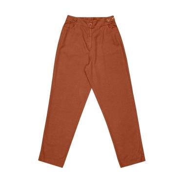 Imagem de Calça Feminina Biamar Reta Cós Elástico Liocel/Linho Bege-Feminino