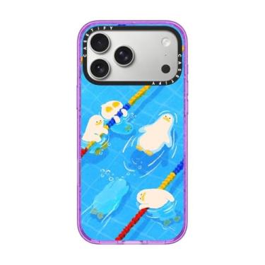 Imagem de CASETiFY Capa Impact para iPhone 17 Pro Max [fina/compatível com Magsafe/2,5 m. Proteção contra quedas de grau militar 4X] - Tempo de piscina - Glitter roxo