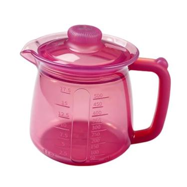 Imagem de ＫＬＫＣＭＳ Bule de silicone multiuso, jarra, jarra de água portátil à prova de vazamentos, cafeteira para temperos, sucos e bebidas em geral, para uso, Vermelho Arroxeado