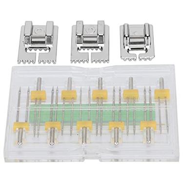 Imagem de GLOGLOW Conjunto de Calcadores de Agulhas Duplas, Coleção de Agulhas Duplas de 10 Pares Com 3 Pés de Calcador, Aço Inoxidável, Vários Tamanhos 2,5-4 Mm, para Costura Decorativa de Máquina de Costura Doméstica