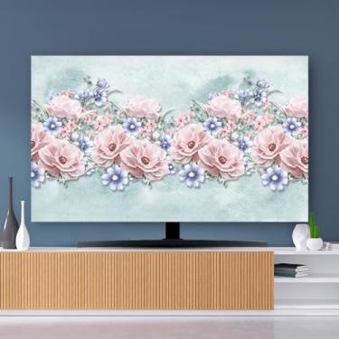 Imagem de Capa de TV 32-80 polegadas protetor de tela para TV LCD LED capas de poeira arte europeia decoração de sala de estar para pendurar em casa desktop curvo monitor universal - padrão 1||55 polegadas (130
