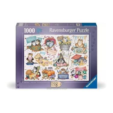 Imagem de Puzzle 1000 Peças Calendário dos Gatos Ravensburger 12001452