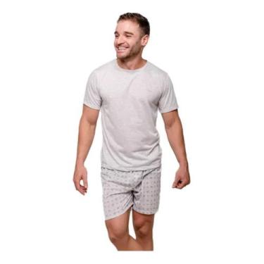 Imagem de Pijama Masculino Adulto Camiseta/shorts Diones 902 Casapaula, Cinza, M