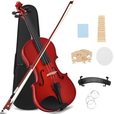 Imagem de Conjunto completo de violino 4/4, conjunto de violino para adultos iniciantes profissionais (marrom, 4/4 casal)