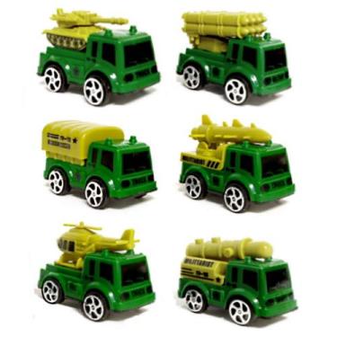 Imagem de Coleção de Caminhão Miliar a Fricção de Brinquedo Infantil Kit C/6 - B