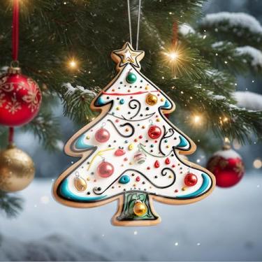 Imagem de Enfeites de Natal, árvore de cristal, enfeites de árvore de Natal feitos à mão, decoração de carro e casa - presentes de Natal, decoração de artesanato em acrílico, ideias de troca de presentes para