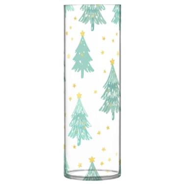 Imagem de Burbuja Vaso de flores de árvore de Natal, não quebrável, alto, redondo, transparente, vaso cilíndrico para decoração de casa, escritório, buquê de casamento