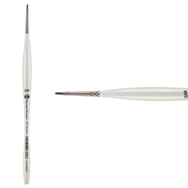 Imagem de Borciani e Bonazzi Pincel de pintura sintético Unico Fiamatto Série 821, tamanho plano 2 x 0 - para pintura acrílica e aquarela - Cabo ergonômico, amigo dos animais, virola de latão, feito à mão na