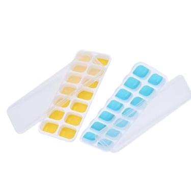 Imagem de Forma De Gelo Fundo Tampa Rígida(Kit 2 (azul e amarela))