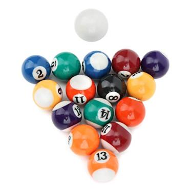 Imagem de Pissente 16pcs 32 Mm de Resina Ecológica Balls Balls Bolas de Bilhar Acessórios de Mesa de Bilhar Com 15 Bolas Numeradas e 1 Bola Branca para Salas de Jogos Bares Esportes Recreação