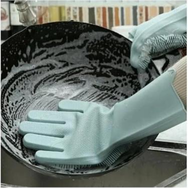 Imagem de LUVA ESPONJA MULTIUSO DE SILICONE ANTIBACTERIANA – LAVA LOUÇA, LIMPEZA DE BANHEIRO, BANHO DE PET E CARRO – RESISTENTE AO CALOR, FÁCIL DE LIMPAR, ATÓXICA E ECOLÓGICA
