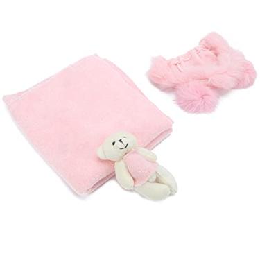 Imagem de Ainoli recém-nascido envoltório infantil skinfriendly adorável chapéu urso boneca bebê fotografia adereços roupa (chapéu+embrulho+boneca)