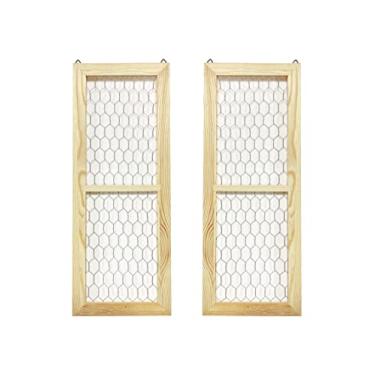 Imagem de Pacote com 2 molduras de madeira de arame de galinha, moldura de madeira inacabada para fotos, projeto de artesanato de joias (externo 15 x 41 cm, interior 11 x 35 cm)