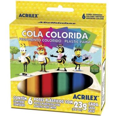 Imagem de Cola Colorida 23g 06 Cores Sortidas Acrilex