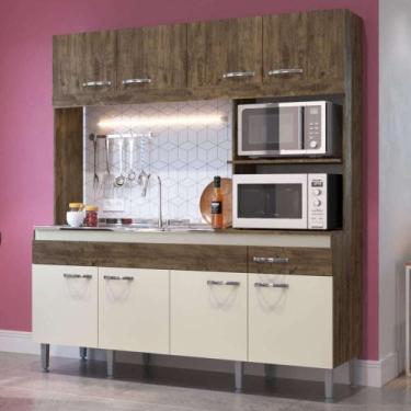 Imagem de Cozinha Compacta IRM Luisa 8P e 1G - Itaúba/Off White