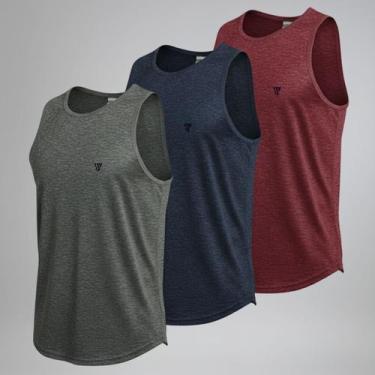 Imagem de Kit 3 Camisetas Masculinas Regata Dry Passeio e Treino - Vertsport, G,