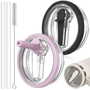 Imagem de ANTAND Pacote com 2 tampas à prova de vazamento para Stanley H2.0 Quencher de 850 g, tampa de canudo sem derramamento, substituição para acessórios de copo Stanley de 850 g, tampa de canudo de