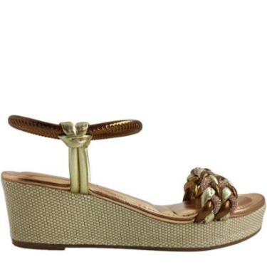 Imagem de Sandália Feminina Casual Dia a Dia Anabela com Strass Dakota Y6001-Feminino