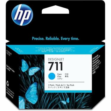 Imagem de HP 711 ciano 29 ml cartuchos de tinta genuínos (CZ134A) para impressoras DesignJet T530, T525, T520, T130, T125, T120 e T100 de grandes formatos