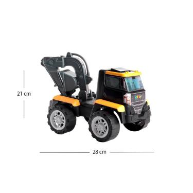 Imagem de Carrinho Caminhão De Construção Escavadeira Com Braço Articulado Roda Livre - Brinquedo Grande