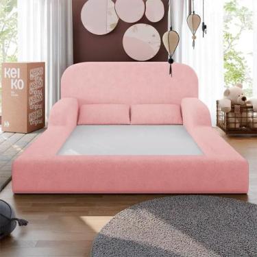 Imagem de Cama Montessoriana Casal Encanto 100% Espuma Boucle Rosa - Keiko Colch