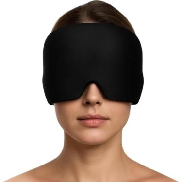Imagem de Touca Terapêutica para Alívio de Dor de Cabeça,Cefaléia e Estresse Uso Quente ou Frio Compressão Confortável e Ajustável Terapia Relaxante