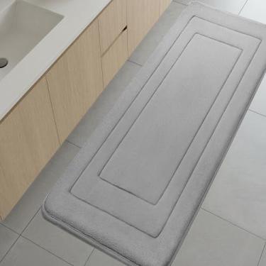 Imagem de Cupic Cupid Tapete de banho de espuma viscoelástica super macio, tapetes de banheiro longos, tapetes antiderrapantes para o chão do banheiro, tapetes laváveis à máquina para chuveiro e banheira