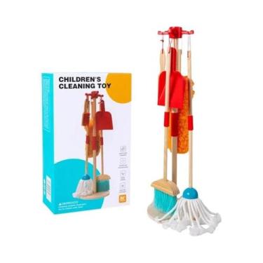 Imagem de Conjunto De Limpeza De Madeira Montessori Para Crianças, Brinquedo De 