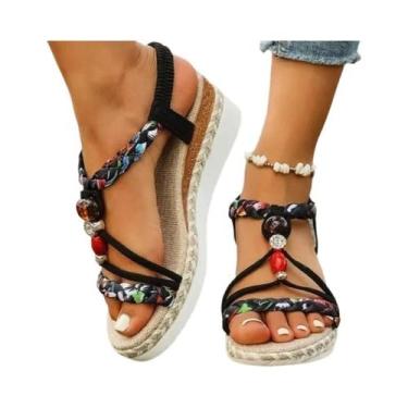 Imagem de Sandálias De Plataforma Com Tira Em T Coloridas Para Mulheres, Verão, 