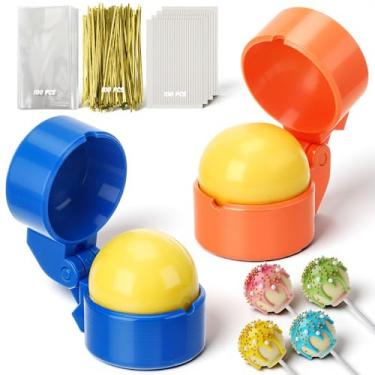 Imagem de Yiyiring 2 peças de molde redondo para bolo, cortador e empurrador de bolo com palitos de pirulito, bolsas, kit de gravatas, acessórios de ferramentas de panificação para assar em casa, aniversários