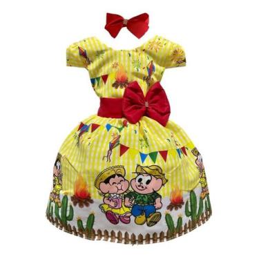 Imagem de Vestido Infantil Temático Festa Junina Casal Caipira Xadrez - Bento E 