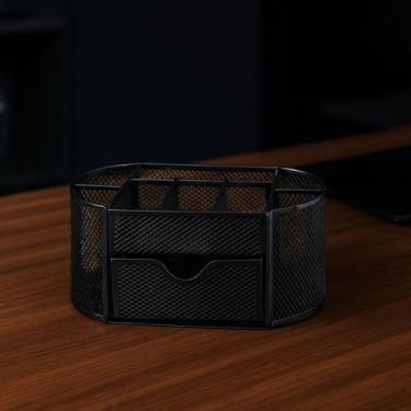 Imagem de Organizador De Mesa Aramado Porta Lápis Canetas Papel Clips - Kit Girl