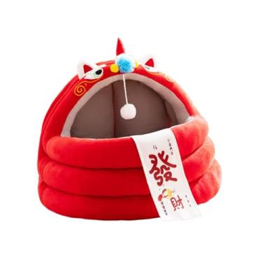 Imagem de predolo Cama para gato, quentinho, semi-fechado, aconchegante, fofo, abrigo para animais de estimação, toca compacta e confortável para cães pequenos, S