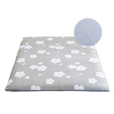 Imagem de Zelladorra Capa de colchão futon antiderrapante tamanho completo, capa de colchão japonesa com zíper, lavável na máquina (algodão cinza)