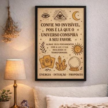 Imagem de Quadro Lei Da Atração Energia Universo 45X34Cm Mold Preta - Quadros On