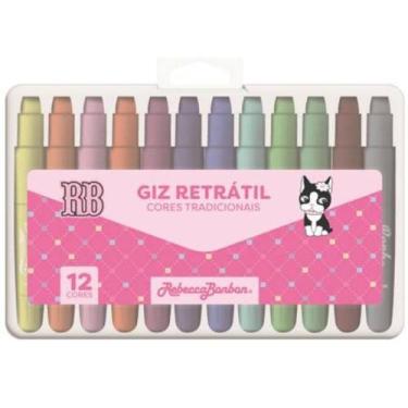 Imagem de Estojo Giz Retrátil 12 Cores Tradicionais Rebecca Bonbon - Sky Paper