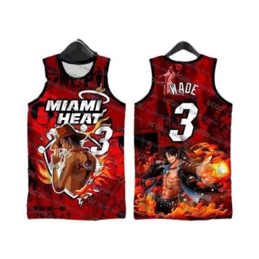 Imagem de Camiseta Sem Mangas Oversize De Basquete One Piece Luffy Zoro Tatum No