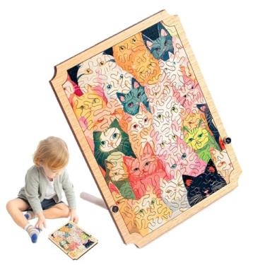 Imagem de Quebra-cabeças de para adultos, Quebra-cabeça de gato | Quebra-cabeças de exclusivos em formato de animal,Quebra-cabeças cerebrais desafiadores, quebra-cabeças exclusivos de para gatos para adultos, h