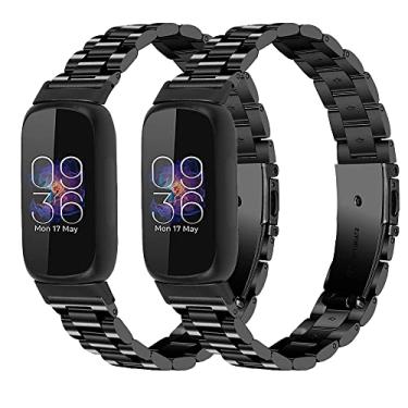 Imagem de Pulseiras de metal GTHY compatíveis com Fitbit inspire 3, para mulheres e homens, pulseira de substituição, grande, pequena, pulseira de relógio de aço inoxidável 304 para inspire 3